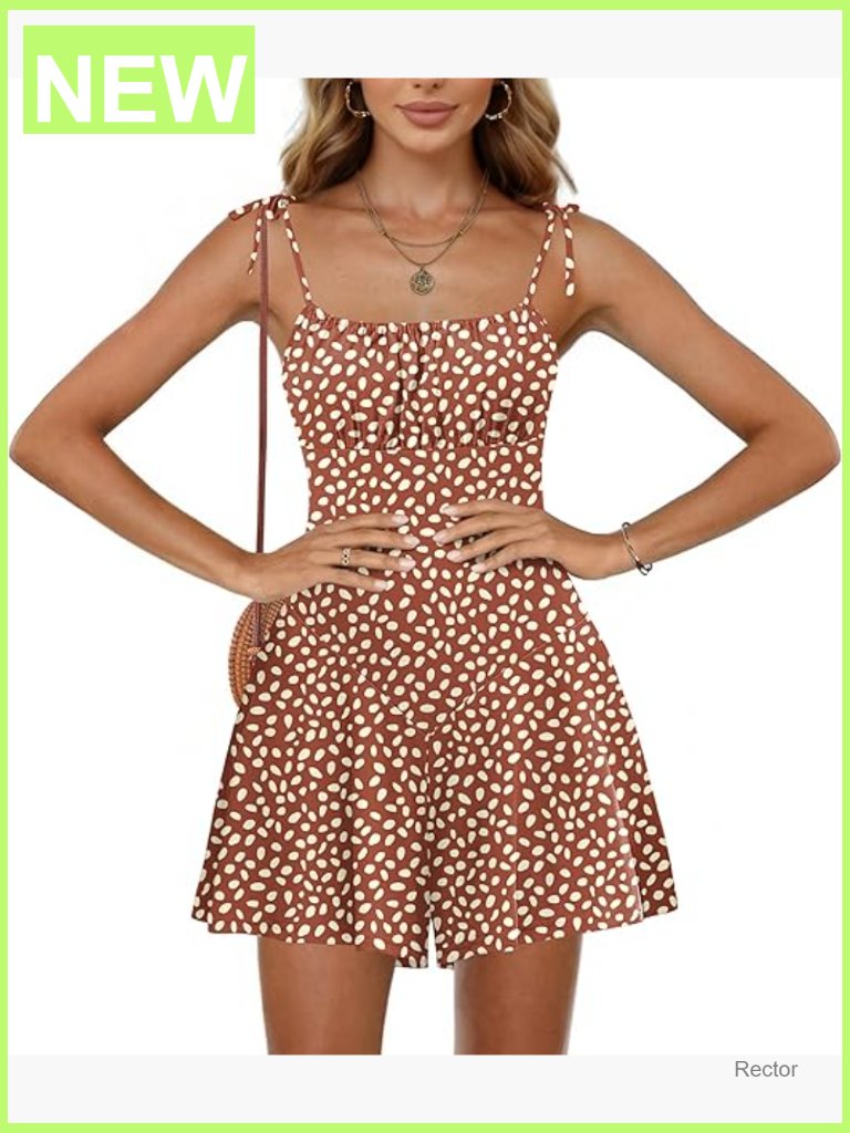 Sleeveless Spaghetti Strap Smocked Loose Shorts Jumpsuit Boho Floral Summer